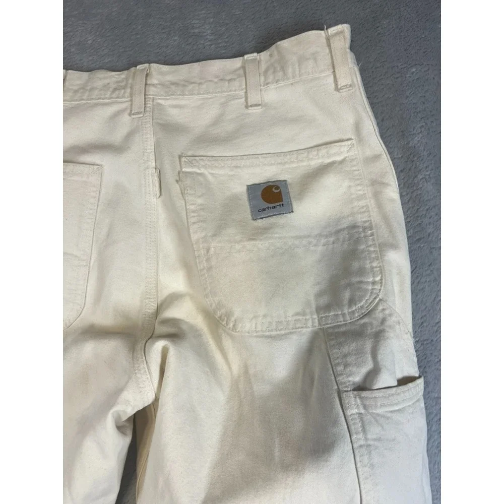 Carhartt White Drill Pants Vtg Made In USA Painters Dungarees 34x32 72WS